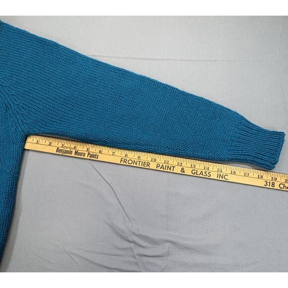 Vintage L.L. Bean Women’s Pullover Sweater Medium 100% Wool Teal Hong Kong - Picture 7 of 7